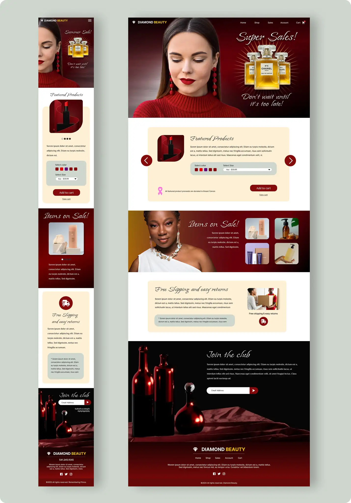 Diamond Beauty - A luxurious beauty brand with a modern touch.